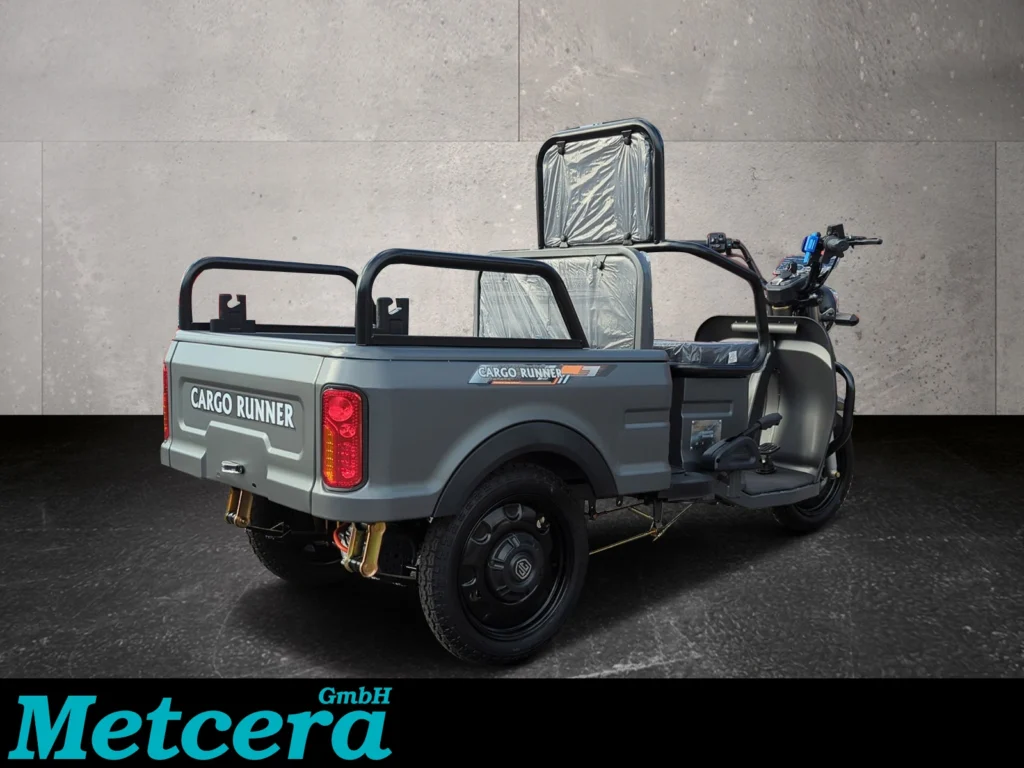CARGO RUNNER Compact Rikscha in grau - Seitenansicht