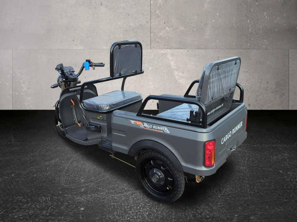 CARGO RUNNER Compact Rikscha in grau - Rückansicht